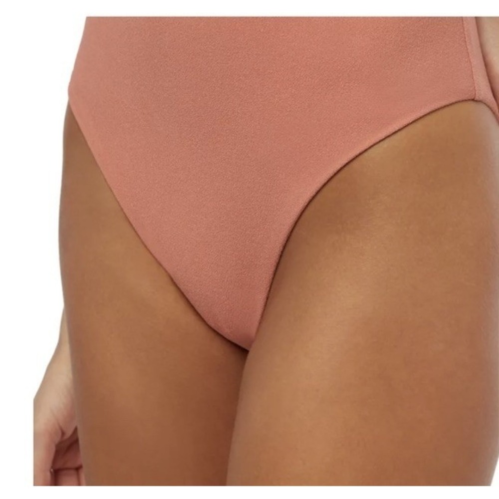 We Wore What Bikini Bottom High Waisted Coverage XXL Crepe Knit Cottage Clay NWT